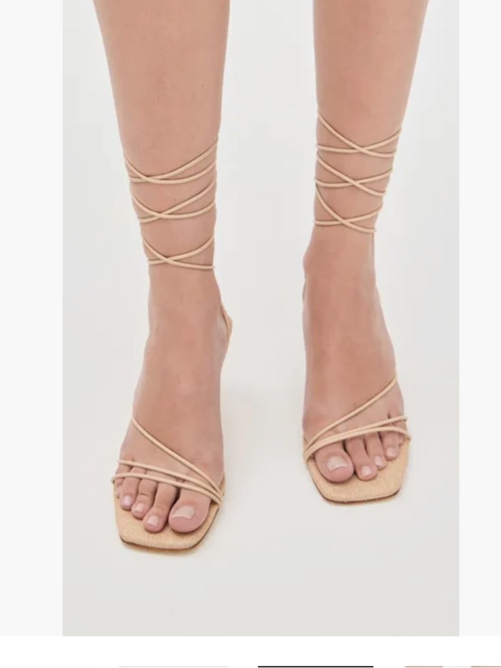 Larroudé Nadia Sandals Beige Mini Heel Sandal - Picture 4 of 9